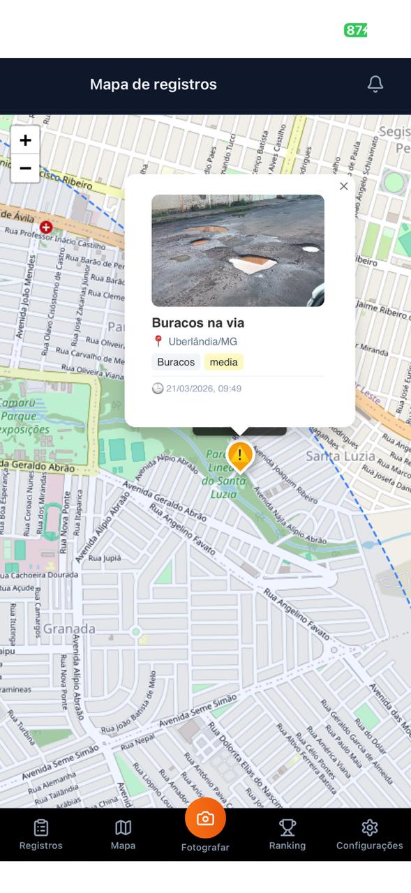 Mapa com detalhe